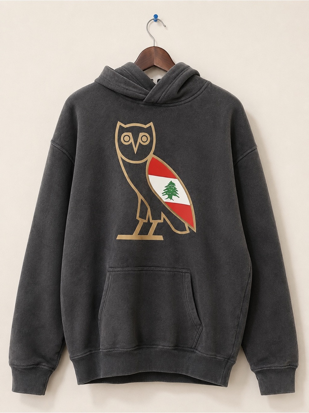 OVO Charcoal Washed Hoodie: OVO x Lebanon